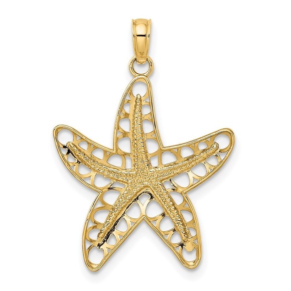 10K Gold Cut-Out Starfish Charm - Picture 3 of 4